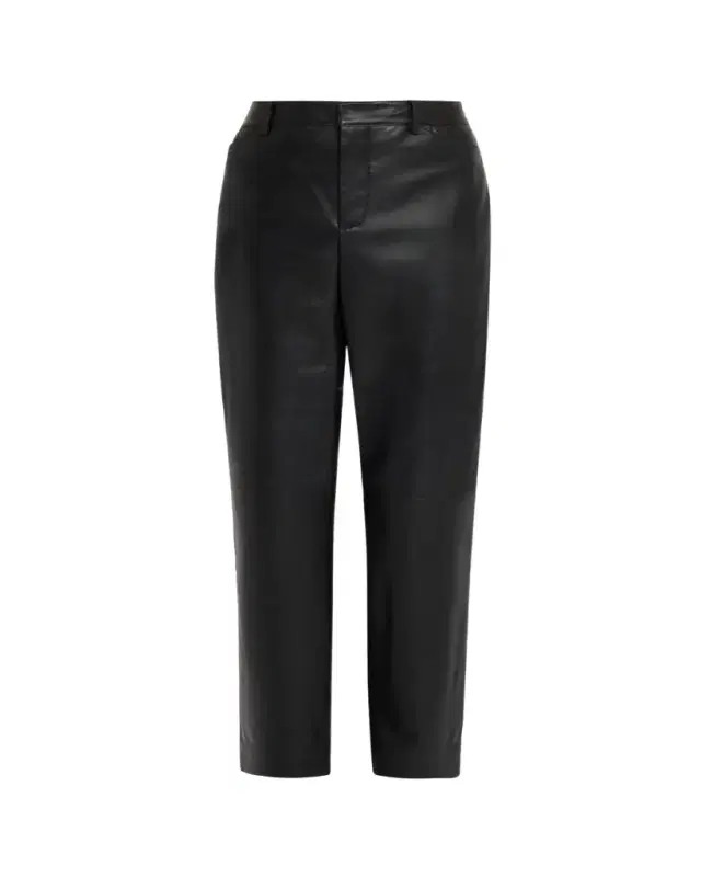Vince Mid-Rise Straight Leather Pants