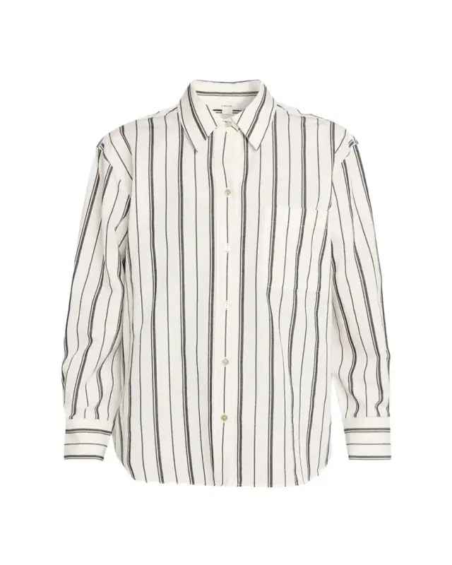 Vince Resort Stripe Oversized Long-Sleeve Shirt