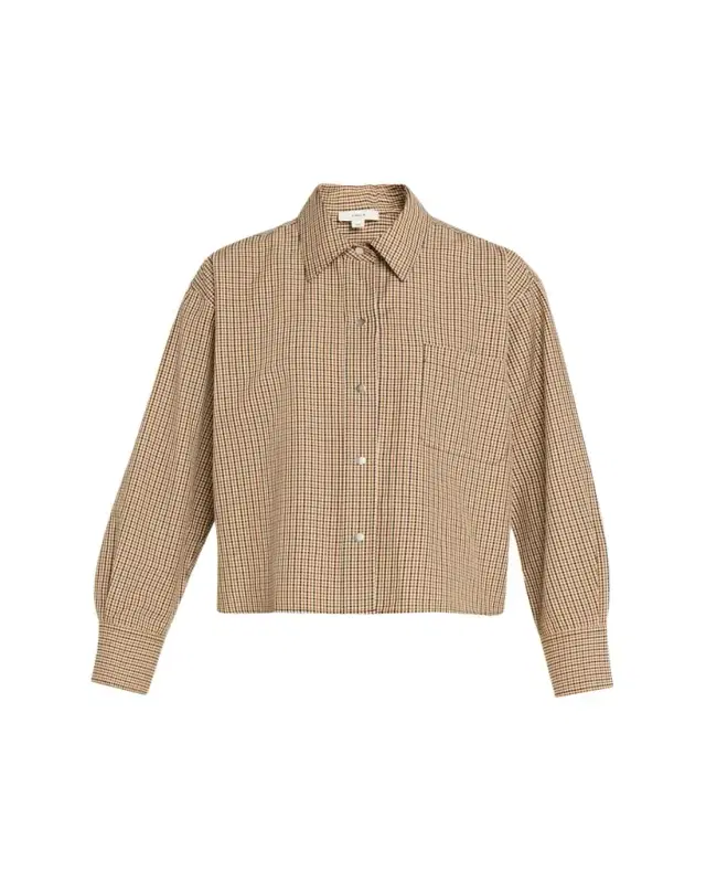 Vince Cropped Long-Sleeve Shirt