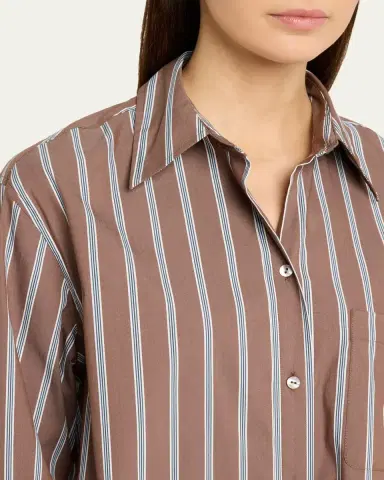 Vince Stripe Button-Front Shirt | Thumbnail 9 Vince Stripe Button-Front Shirt | Thumbnail 9