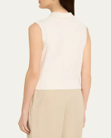 Vince Cable-Knit Polo Vest | Thumbnail 3 Vince Cable-Knit Polo Vest | Thumbnail 3