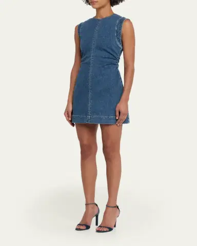 Veronica Beard Imara Denim MIni Dress | Thumbnail 4