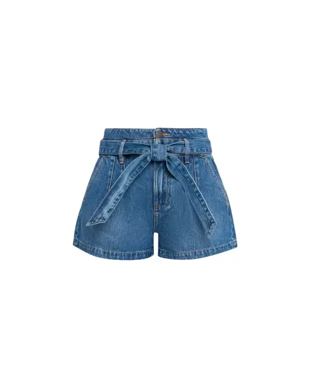 Jaylen Belted Denim Shorts