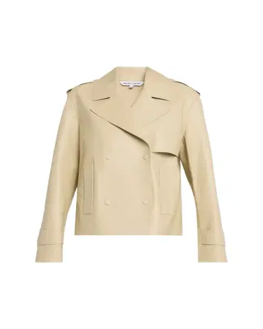 Veronica Beard Heathcliff Cropped Leather Trench Coat | Thumbnail 1 Veronica Beard Heathcliff Cropped Leather Trench Coat | Thumbnail 1