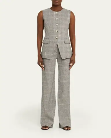 Veronica Beard Lois Tailored Plaid Vest | Thumbnail 2 Veronica Beard Lois Tailored Plaid Vest | Thumbnail 2
