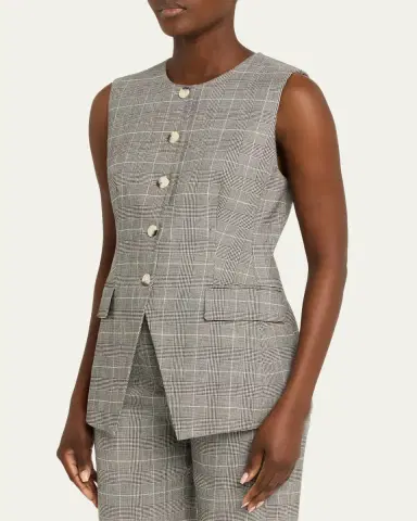 Veronica Beard Lois Tailored Plaid Vest | Thumbnail 4 Veronica Beard Lois Tailored Plaid Vest | Thumbnail 4