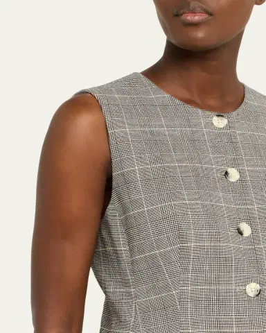 Veronica Beard Lois Tailored Plaid Vest | Thumbnail 5 Veronica Beard Lois Tailored Plaid Vest | Thumbnail 5