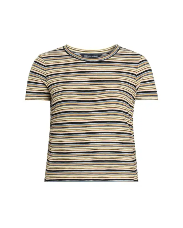 Veronica Beard Remus Striped Crewneck Tee