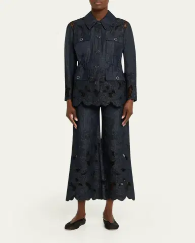Veronica Beard Kiki Embroidered Chambray Jacket | Thumbnail 2 Veronica Beard Kiki Embroidered Chambray Jacket | Thumbnail 2