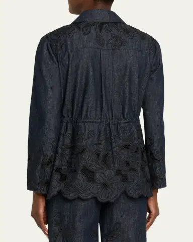 Veronica Beard Kiki Embroidered Chambray Jacket | Thumbnail 3 Veronica Beard Kiki Embroidered Chambray Jacket | Thumbnail 3