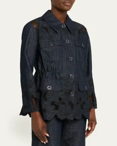 Veronica Beard Kiki Embroidered Chambray Jacket | Thumbnail 4 Veronica Beard Kiki Embroidered Chambray Jacket | Thumbnail 4