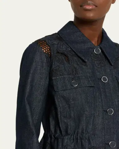 Veronica Beard Kiki Embroidered Chambray Jacket | Thumbnail 5 Veronica Beard Kiki Embroidered Chambray Jacket | Thumbnail 5