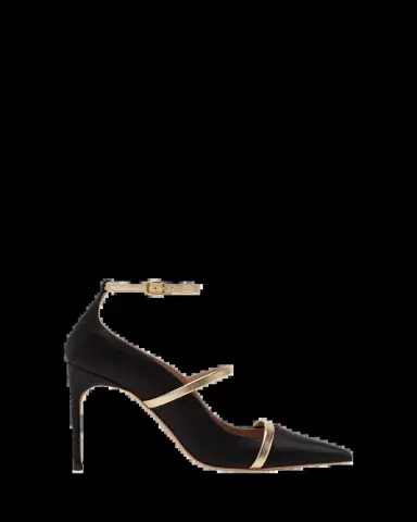 Malone Souliers 90mm Diaz Satin and Metallic Leather Ankle-Strap Pumps | Thumbnail 2 Malone Souliers 90mm Diaz Satin and Metallic Leather Ankle-Strap Pumps | Thumbnail 2