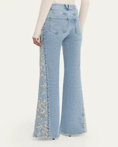 Veronica Beard Joplin Embroidered High-Rise Flare Jeans | Thumbnail 3 Veronica Beard Joplin Embroidered High-Rise Flare Jeans | Thumbnail 3