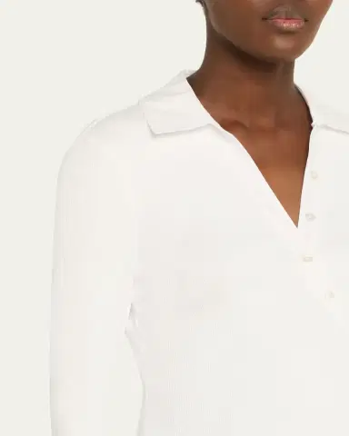 Veronica Beard Brenner Long-Sleeve Asymmetric Button Top | Thumbnail 5 Veronica Beard Brenner Long-Sleeve Asymmetric Button Top | Thumbnail 5