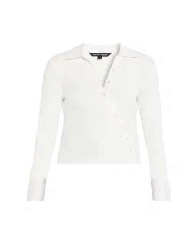 Veronica Beard Brenner Long-Sleeve Asymmetric Button Top | Thumbnail 1 Veronica Beard Brenner Long-Sleeve Asymmetric Button Top | Thumbnail 1