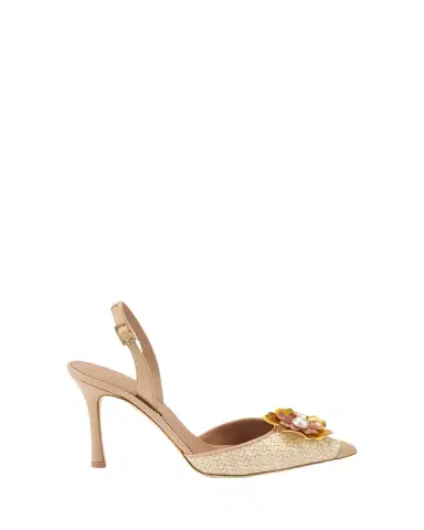 Malone Souliers 90mm Sarah Raffia Slingback Pumps | Thumbnail 1 Malone Souliers 90mm Sarah Raffia Slingback Pumps | Thumbnail 1