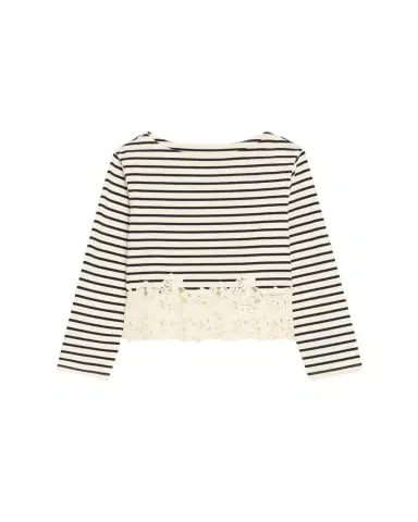 Veronica Beard Hovey Striped Lace Top | Thumbnail 1 Veronica Beard Hovey Striped Lace Top | Thumbnail 1