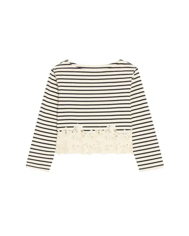 Hovey Striped Lace Top