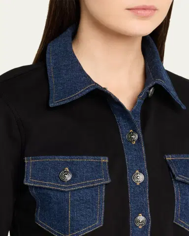Cinq à Sept Aliza Denim Button-Front Shirt | Thumbnail 5