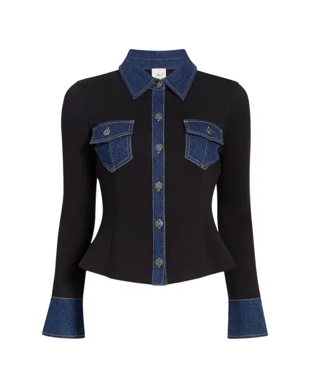 Cinq à Sept Aliza Denim Button-Front Shirt