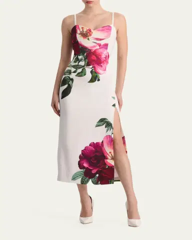 Alice + Olivia Nina Sweetheart Midi Dress | Thumbnail 2