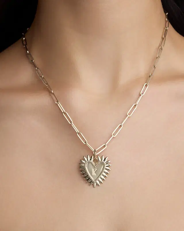 Personalized Medium Fierce Heart in 18K Yellow Gold