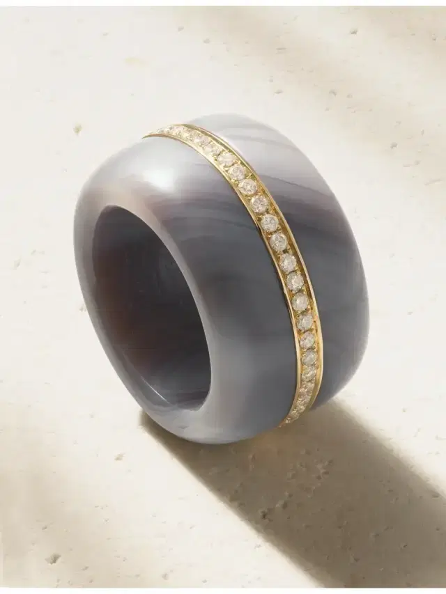 By Pariah Pebble 14-karat Recycled Gold, Agate And Diamond Ring