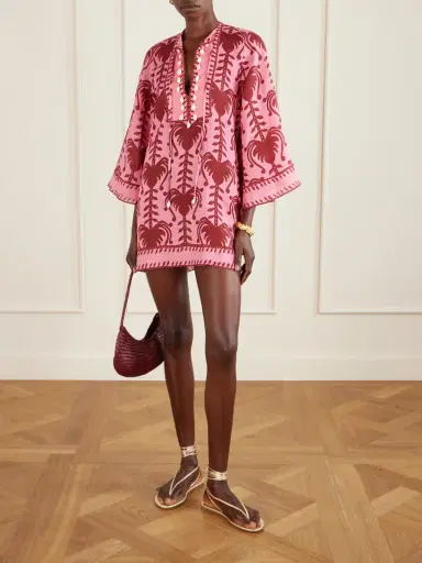 Johanna Ortiz Wild Savannah Shell-embellished Linen Mini Dress | Thumbnail 2 Johanna Ortiz Wild Savannah Shell-embellished Linen Mini Dress | Thumbnail 2