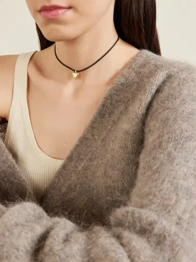Jennifer Fisher Puffy Heart Gold-plated And Leather Choker | Thumbnail 2 Jennifer Fisher Puffy Heart Gold-plated And Leather Choker | Thumbnail 2