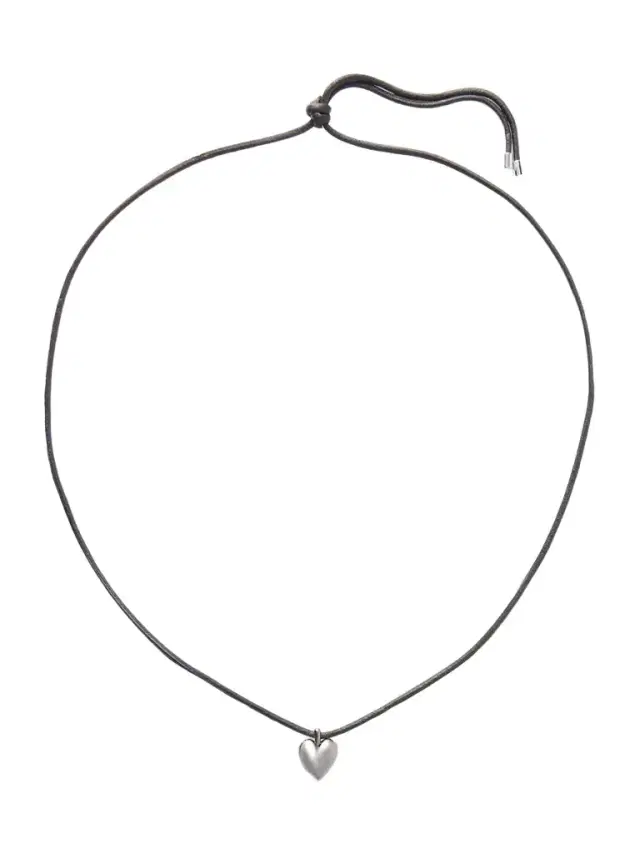 Puffy Heart Silver-plated And Leather Choker