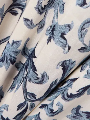 Posse Rue Pleated Printed Linen And Silk-blend Midi Dress | Thumbnail 4
