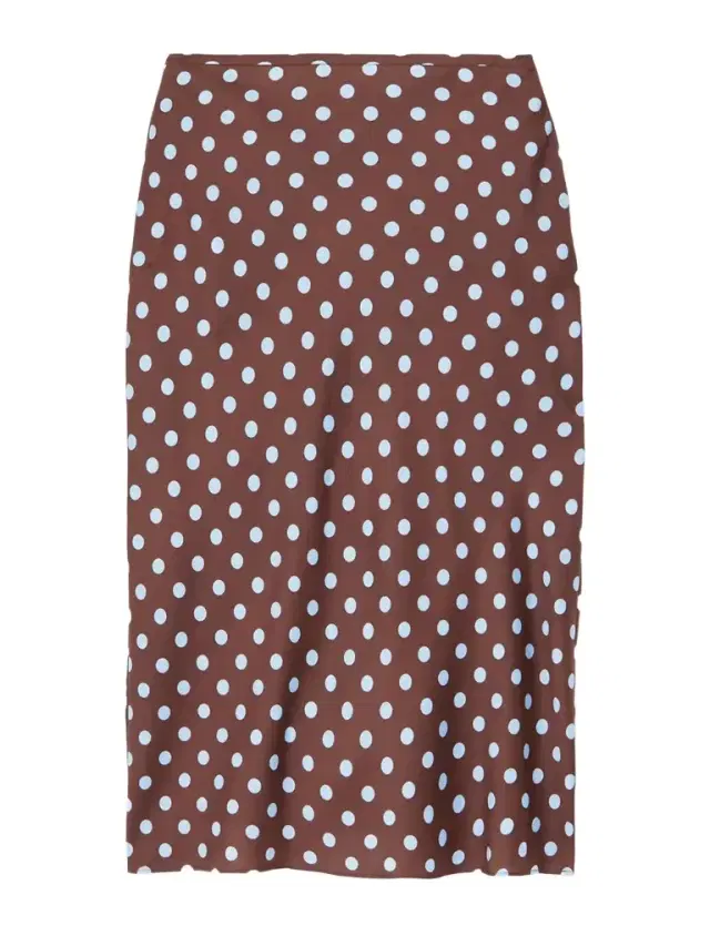 Leo Polka-dot Tencel™-blend Satin Midi Skirt