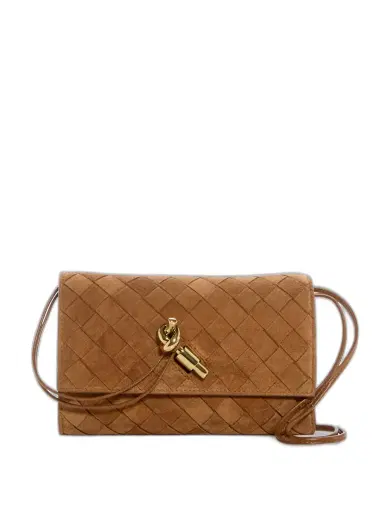 Bottega Veneta Suede Andiamo Intrecciato Mini Pouch | Thumbnail 1