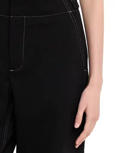 rag & bone Women's Irina Contrast-Topstitch Ponte High-Rise Pants - Black | Thumbnail 5