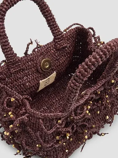 Made For A Woman Women's Fanny Spaghetti Woven Beaded Top Handle Bag | Thumbnail 4 Made For A Woman Women's Fanny Spaghetti Woven Beaded Top Handle Bag | Thumbnail 4