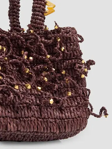 Made For A Woman Women's Fanny Spaghetti Woven Beaded Top Handle Bag | Thumbnail 6 Made For A Woman Women's Fanny Spaghetti Woven Beaded Top Handle Bag | Thumbnail 6