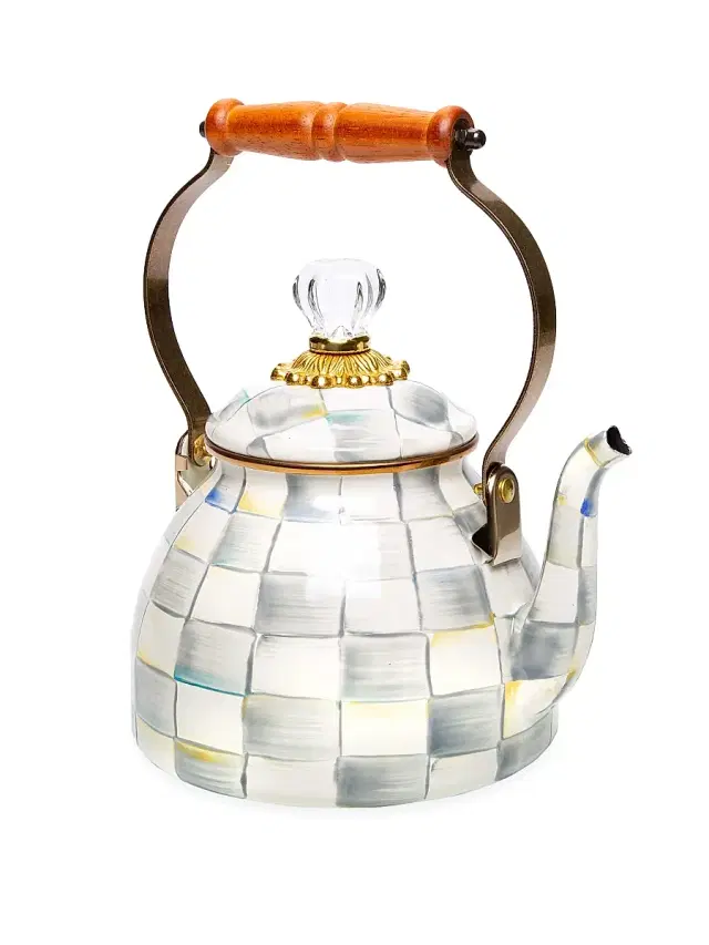 MacKenzie-Childs Sterling Check 2-Quart Tea Kettle