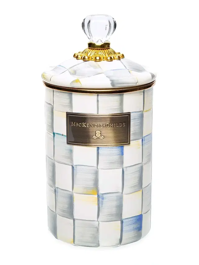 MacKenzie-Childs Sterling Check Enamel Canister