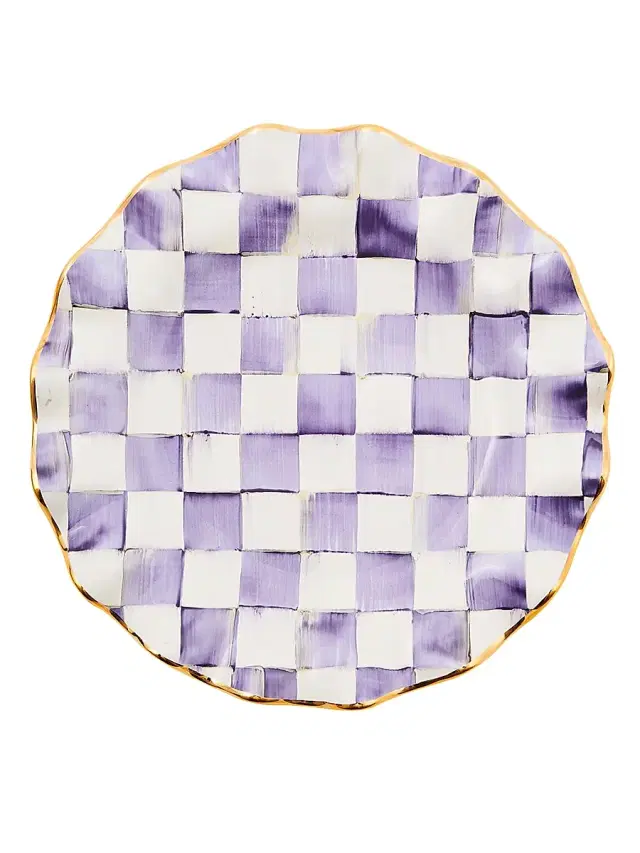 MacKenzie-Childs Check Fluted Ceramic Dinner Plate