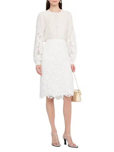Kobi Halperin Women's Juni Pintuck Lace-Inset Blouse - | Thumbnail 2