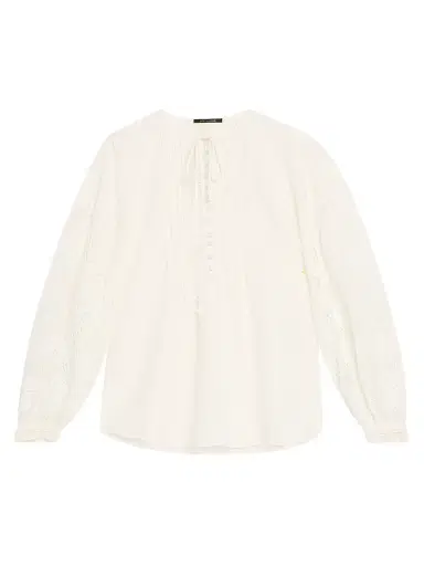 Kobi Halperin Women's Juni Pintuck Lace-Inset Blouse - | Thumbnail 1