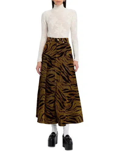 Ganni Women's Wool Floral Jacquard Turtleneck | Thumbnail 2