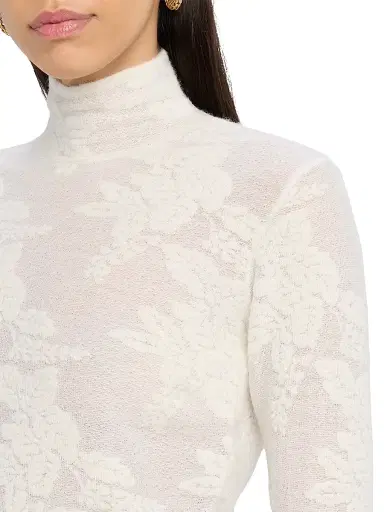 Ganni Women's Wool Floral Jacquard Turtleneck | Thumbnail 5