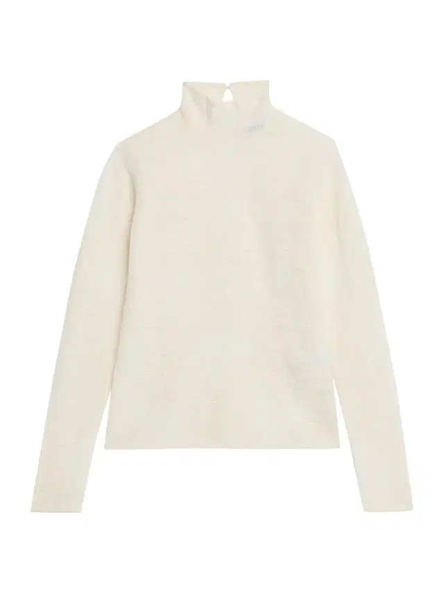 Ganni Women's Wool Floral Jacquard Turtleneck - White