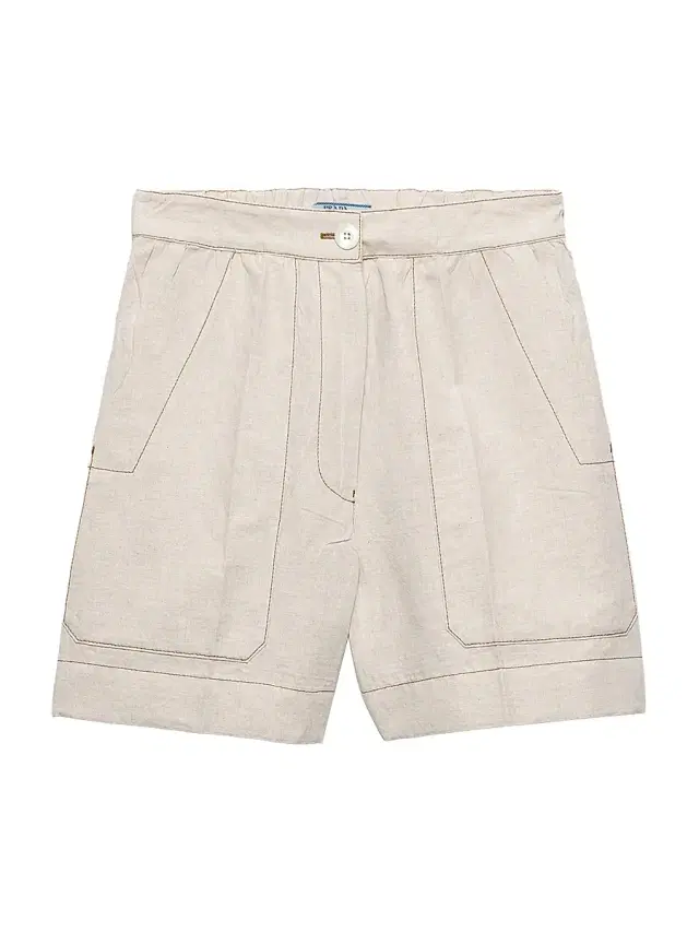 Women's Chambray Shorts - Beige Khaki