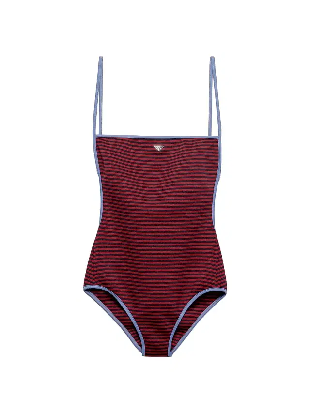 Prada Women's One-Piece Interlock Jersey Swimsuit - Dark Red