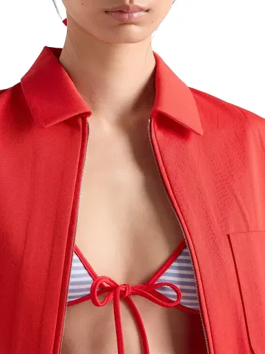 Prada Women's Interlock Jersey Bikini Top - Blue | Thumbnail 5