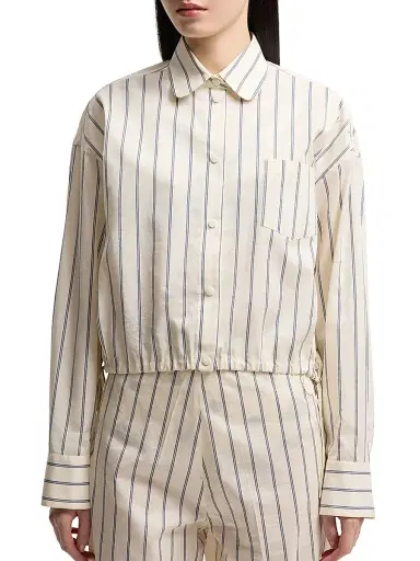 Moncler Women's Shirt in Cotton and Silk with Stripes | Thumbnail 2