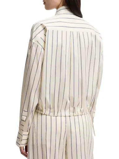 Moncler Women's Shirt in Cotton and Silk with Stripes | Thumbnail 3